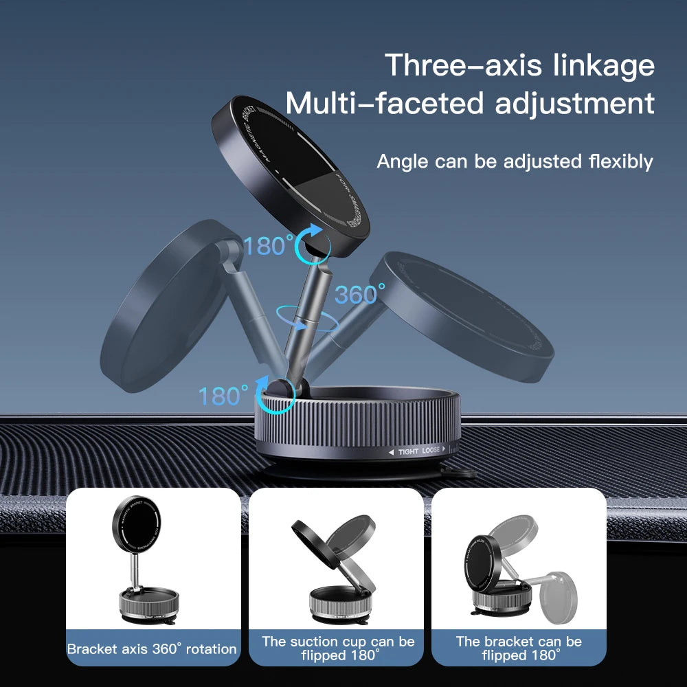 360° Adjustable Vacuum Magnetic Suction Cup Phone Mount