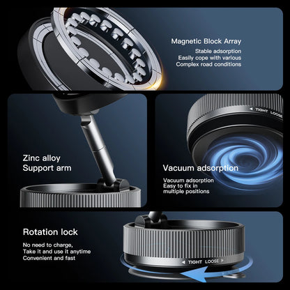 360° Adjustable Vacuum Magnetic Suction Cup Phone Mount